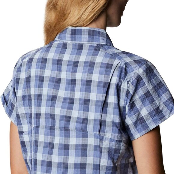 🆕Columbia Women's Silver Ridge Novelty SS Shirt, Small - Velvet Cove Gingham - Picture 2 of 5